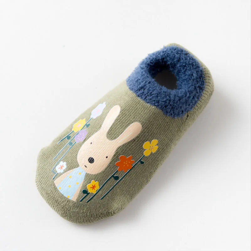 Warm Non-Slip Baby Socks – Animal Print & Cozy Terry