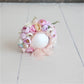 Cute Pink Sunflower Garden Knit Bonnet Baby Girl Photo Prop