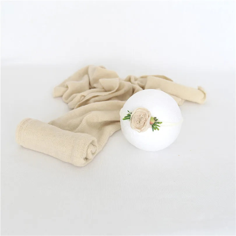 Color Dots Mohair Wrap Bonnet Set Baby Photo Prop