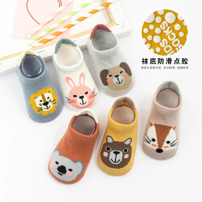Cute Anti-Slip Baby Socks – Summer Animal Print