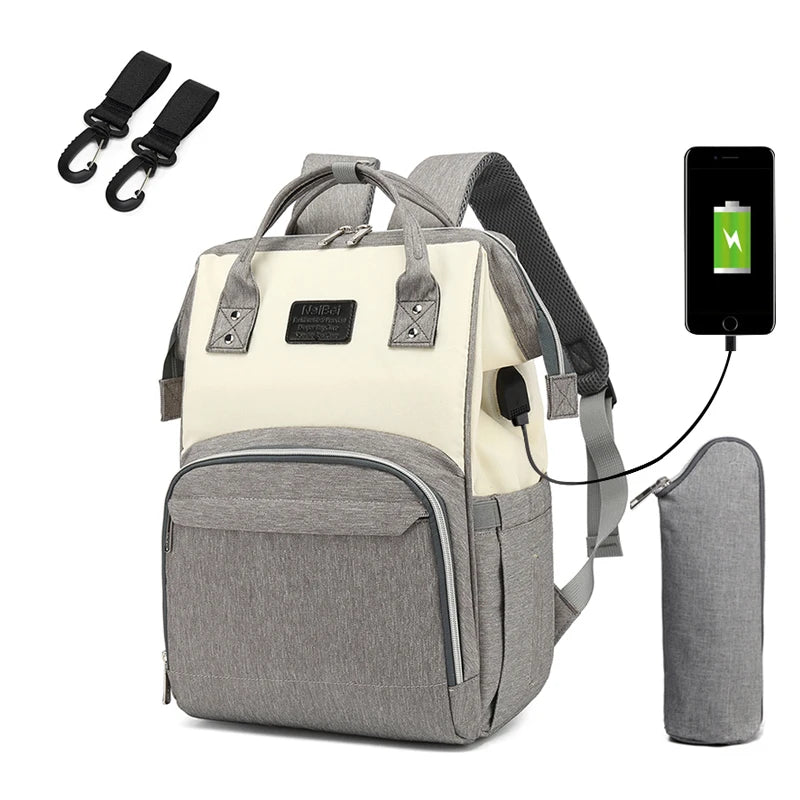 Mauve Mist Diaper Backpack – Nappy Bag with Changing Pad & Stroller Straps