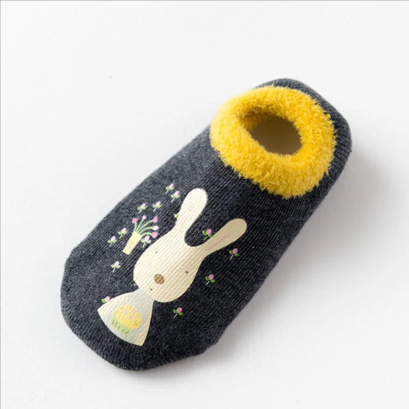 Warm Non-Slip Baby Socks – Animal Print & Cozy Terry