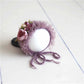 Cute Pink Sunflower Garden Knit Bonnet Baby Girl Photo Prop