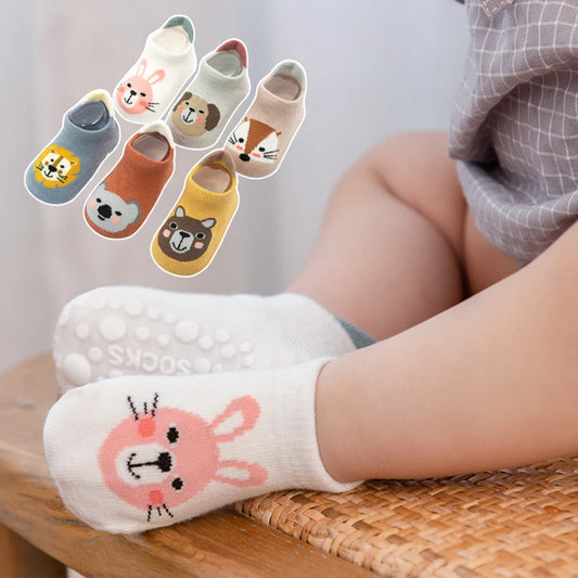 Cute Anti-Slip Baby Socks – Summer Animal Print