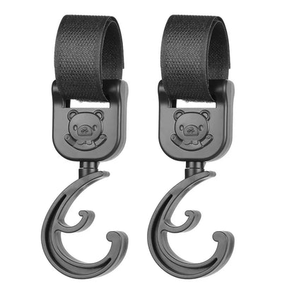 1Pair Baby Pram Hooks Rotate 360 Degree Cart Organizer Diaper Carriage Storage Bag Hanger Universal Outdoor Stroller Accessories