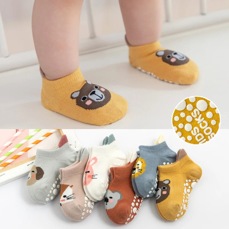 Cute Anti-Slip Baby Socks – Summer Animal Print