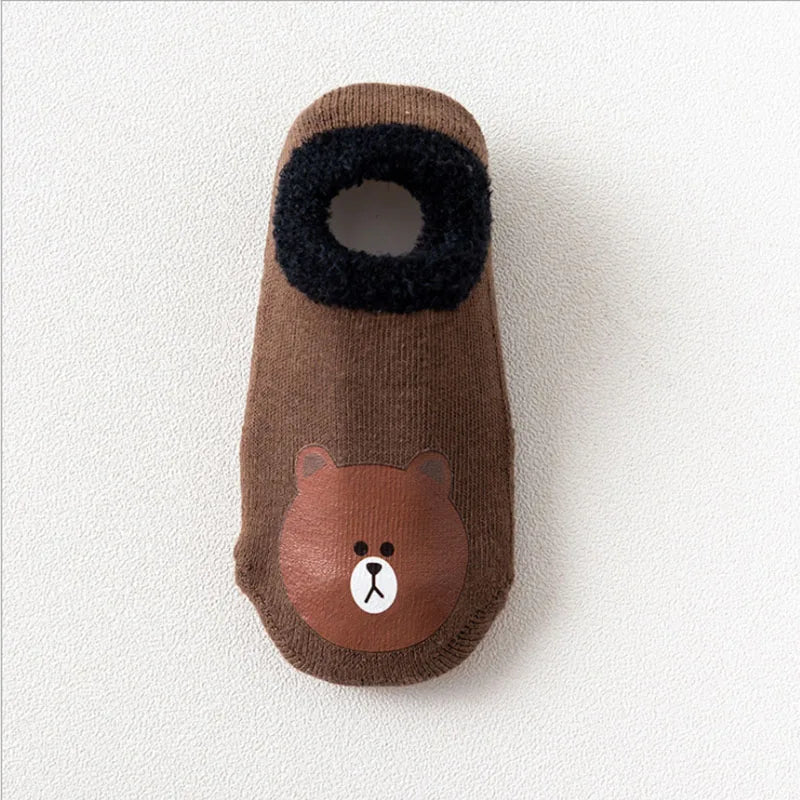 Warm Non-Slip Baby Socks – Animal Print & Cozy Terry