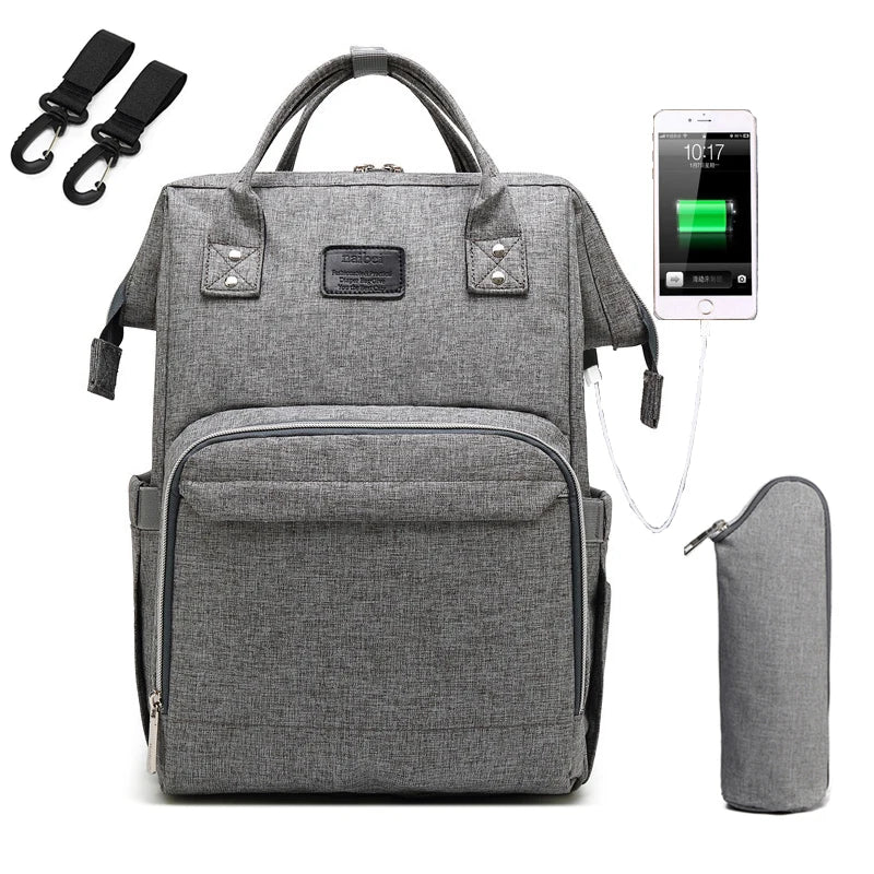 Mauve Mist Diaper Backpack – Nappy Bag with Changing Pad & Stroller Straps