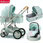 Luxurious Baby Stroller 3 in 1 Portable Travel Carriage Folding Prams
