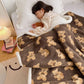 MILANCEL Winter Baby Blanket Bear Cotton Padded Blanket Warm Lamb Wool Newborn Blanket