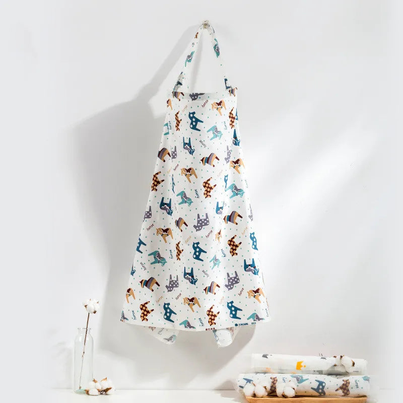 Breathable breastfeeding cover, lightweight pure cotton privacy feeding cover-full coverage and adjustable shoulder strap