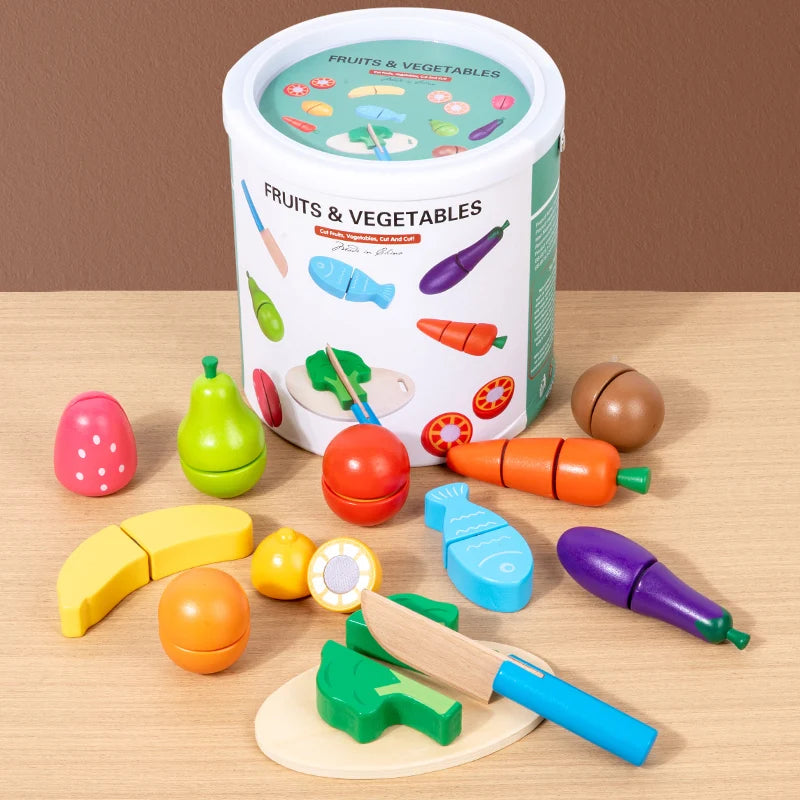 Wooden Cutting Food Set – Learn & Play!