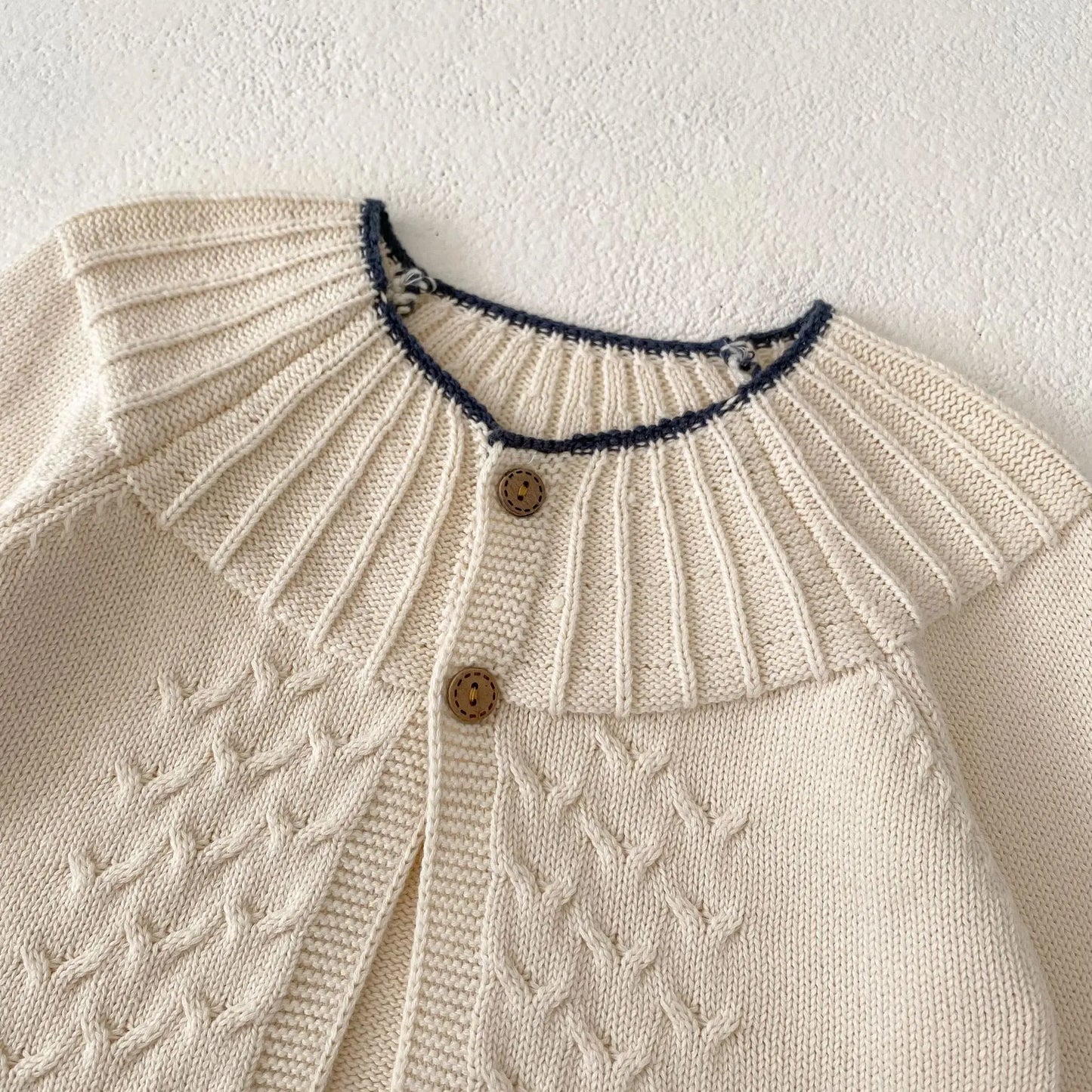 INS Spring, Autumn, Winter Fashion Single Item Girl Baby Sweater Cardigan Baby Sweater Herringbone Jacquard Knitted Coat