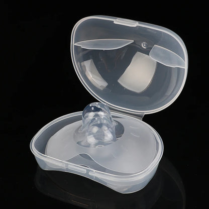 2pcs Silicone Nipple Protectors Feeding Mothers Nipple Shields Protection Cover Breastfeeding with Clear Carrying Case
