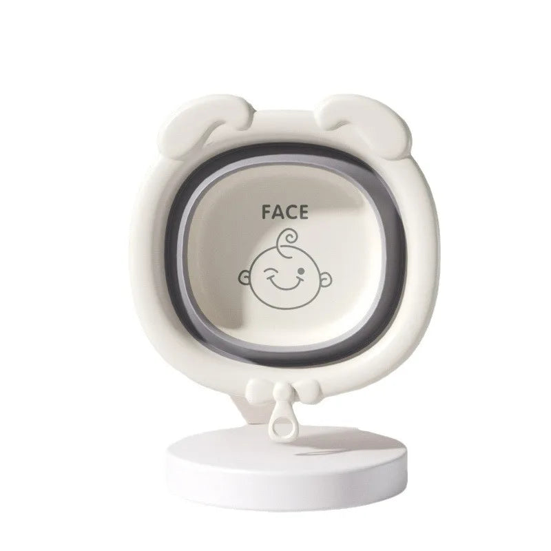 Children's silicone folding wash basin, baby specific portable wash basin, thickened and hanging foot basin