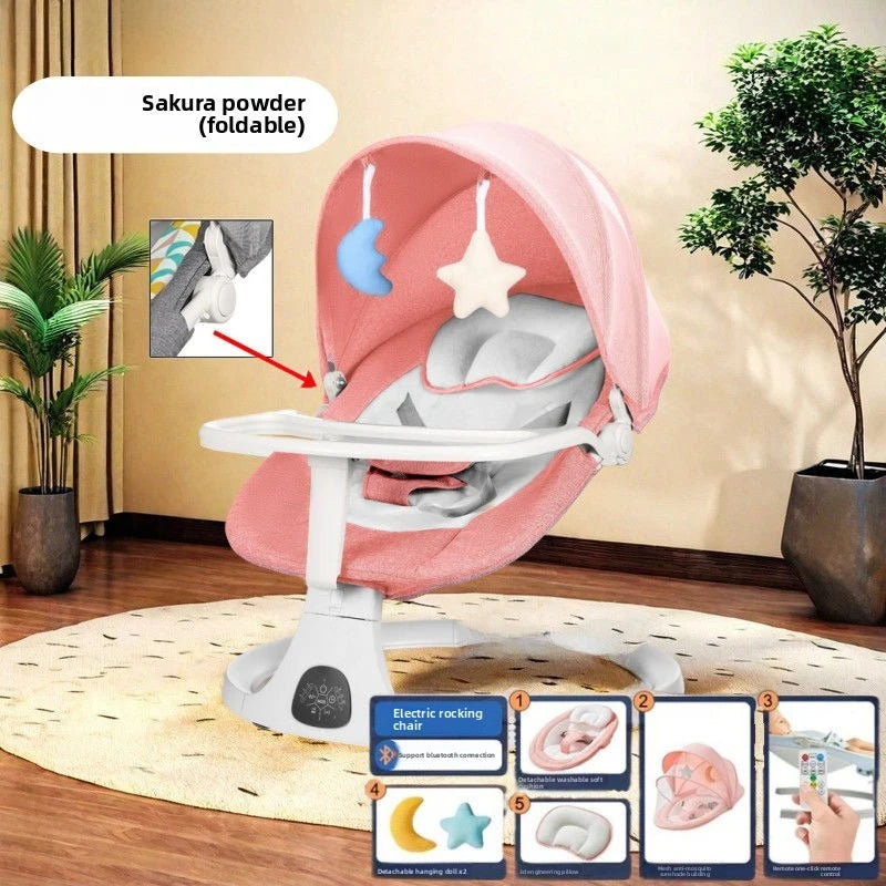 Electric Baby Rocker Soothing Swing Chair Newborns Reclining Cradle Sleeping Comfort  Baby Rocker Bassinet Electric Cradle Chair