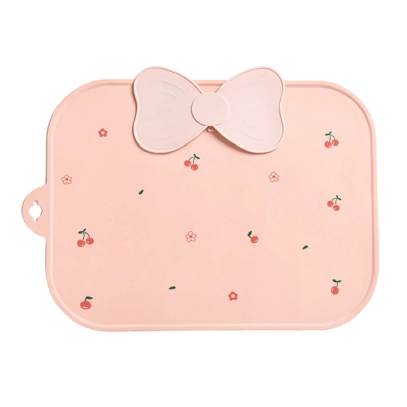 1pc Baby Feeding Plate Reusable Kids Placemats Silicone Tablemats Foldable Dinner Placemat for Toddlers Newborn