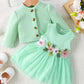 Baby Girl Dress Set 0–24M – Pink Petal Suspender Coat for Spring/Autumn