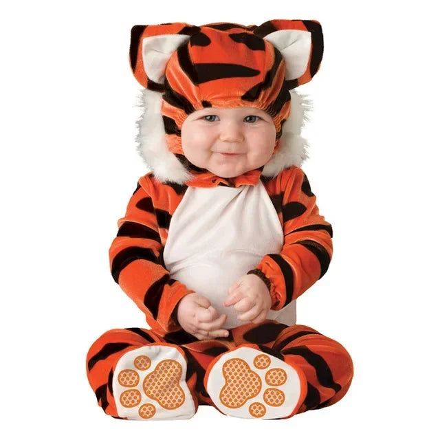 6M-24M Christmas Xmas Holiday Halloween Costume Infant Baby Girls Lion Dinosaur Rompers Elk Toddlers Clothes