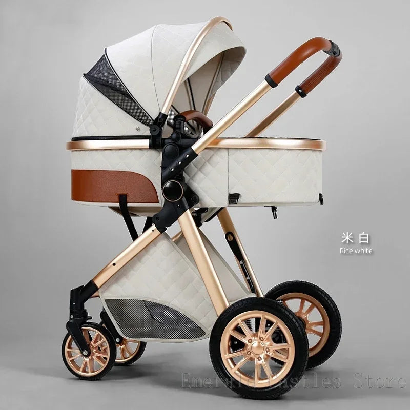 2025 New baby stroller High landscape 3 in 1 baby carriage Luxury Pushchair Baby Cradel Infant Carrier kinderwagen car 2in1