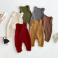 Knit Baby Overalls Romper Multi-Earthy Color Adjustable Buttons Autumn Winter New Outfit 0-3Y Kids Clothing