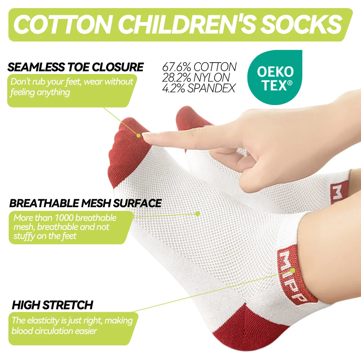 Chaussettes ultra-fines et respirantes pour enfants
