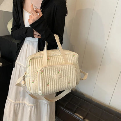 Large Embroidered Mommy Bag – Diaper Organizer & Maternity Travel Tote
