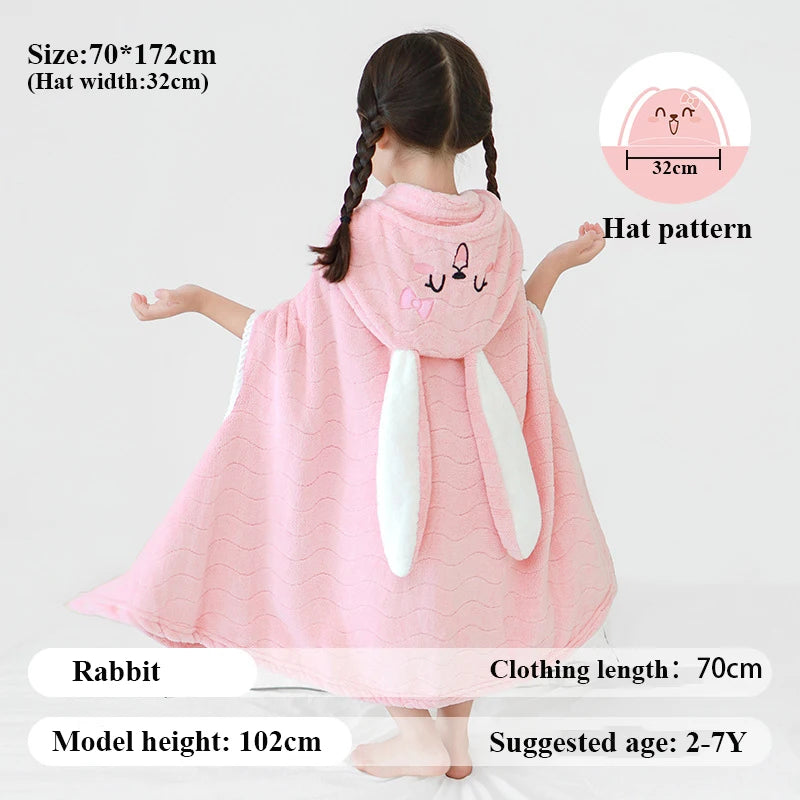 Baby Hooded Bath Towels Cartoon Animal Newborn Blanket Toddler Bathrobe Swaddle Wrap Boys Girls