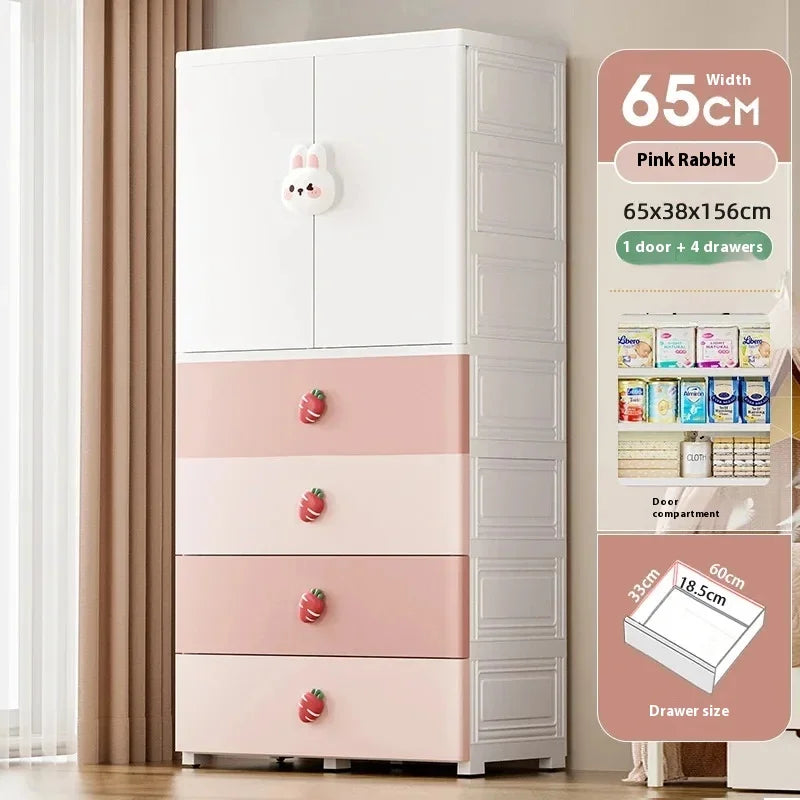 Foldable Storage Cabinet Wardrobe Filing Plastic Chest Modular Wardrobes Baby Cupboard Drawer Armarios Bedroom Furniture