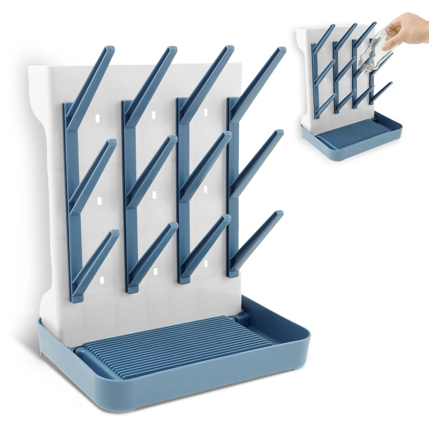 Baby Bottle Drying Rack Space Saving Countertop Holder Detachable Tray Baby Bottles Holder Organizer and Drying