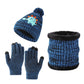 1-5Y Winter Thick Velve Warm Children Baby Knit Gloves Hat Scarf 3pcs Suit Outdoor Windproof Kids Muffler Cap Set for Boy Girl
