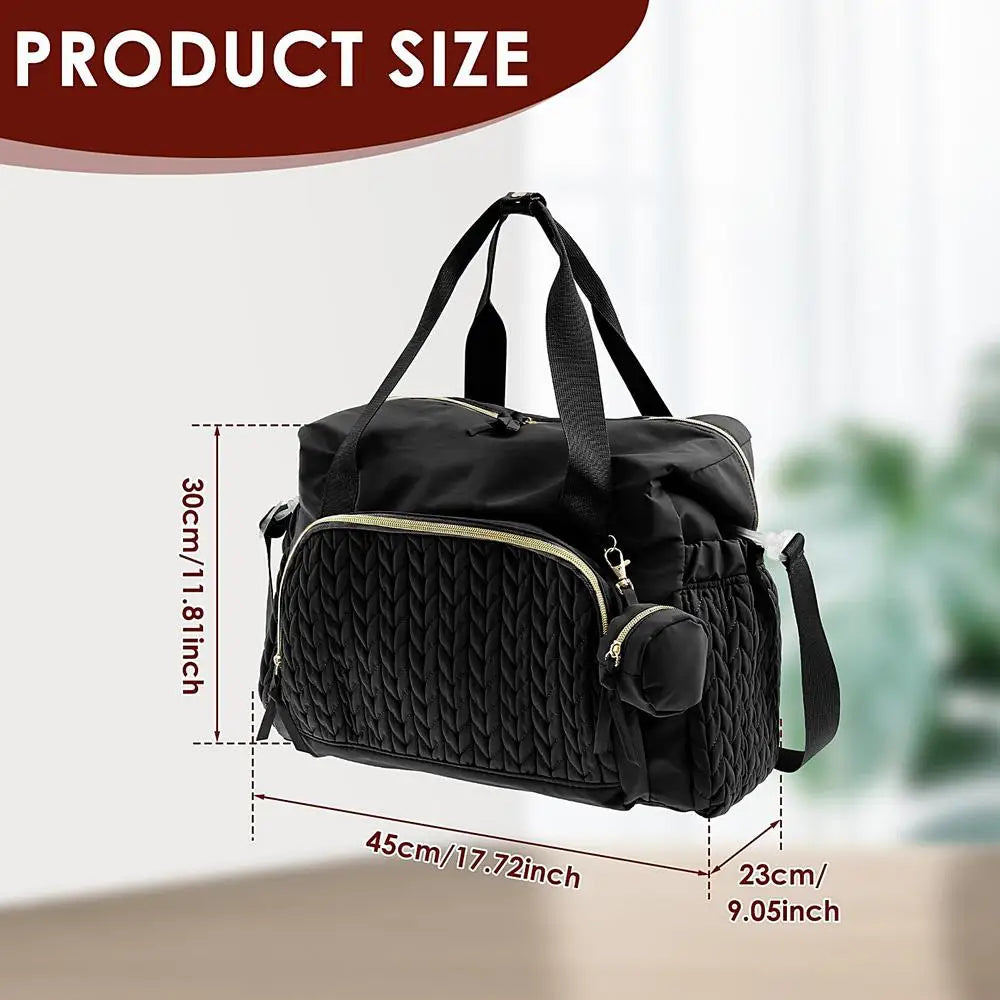Large Mommy Tote Diaper Bag – With Pacifier Case & Travel Accessories