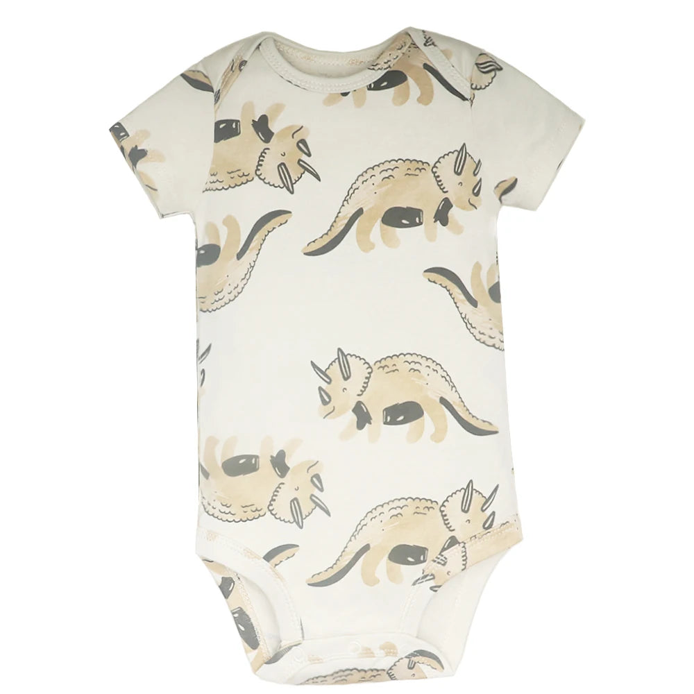 Newborn Bodysuit Print Cotton 5 pcs/lot Short Sleeve Baby Clothes 0-24months Baby Girls Boys Clothes  infant Jumpsuit Clothing