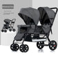 Twin Stroller Multifunctional Baby Stroller Lightweight Double Baby Stroller Foldable Two-way Double Stroller Four Wheel