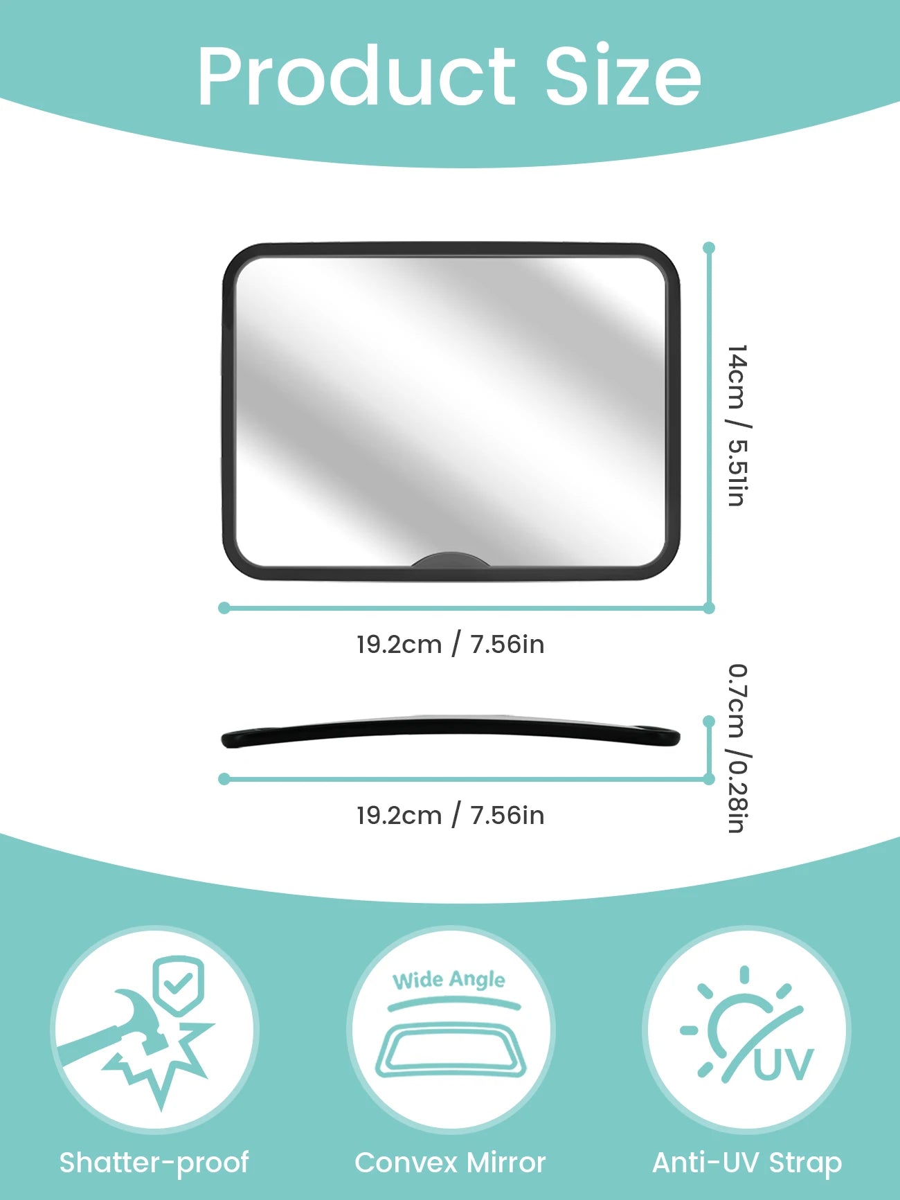 1PC New Style Wide-Angle Baby Car Mirror Rear Seat Safety Square Monitor for Baby or Child Seats