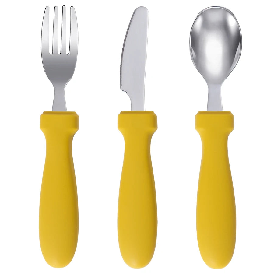 Infant Feeding Set – Silicone Plate, Spoon & Fork