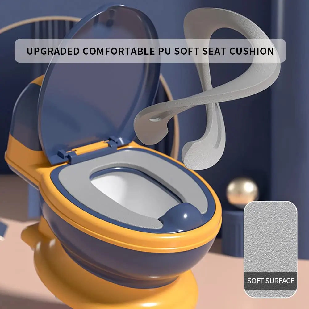 Realistic Toddler Potty Seat – Soft Cushion, Music & Wipe Storage