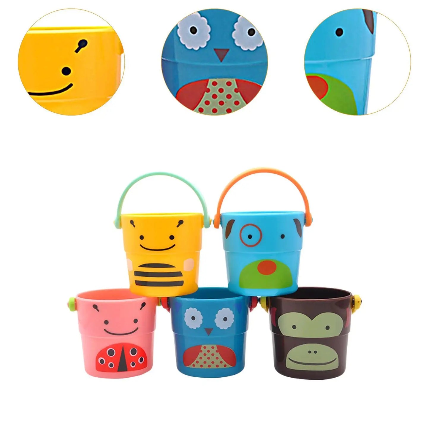 5 Pieces Baby Bath Shower Bucket Water Toys Kids Bathtub Toy for Girls Boys