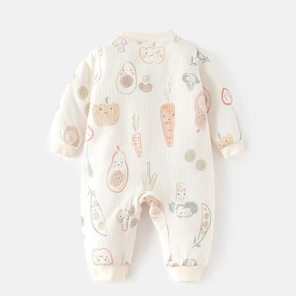Newborn Winter Clothes Quilted Thicken Warm Christmas Baby Girl Romper 1st Birthday Baby Jumpsuit For Boys