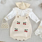 2024 New Autumn Infant Baby Girls Knitted Clothing Set Long Sleeved Knitted Cardigan+Jumpsuit Children Knitted Clothes Suit