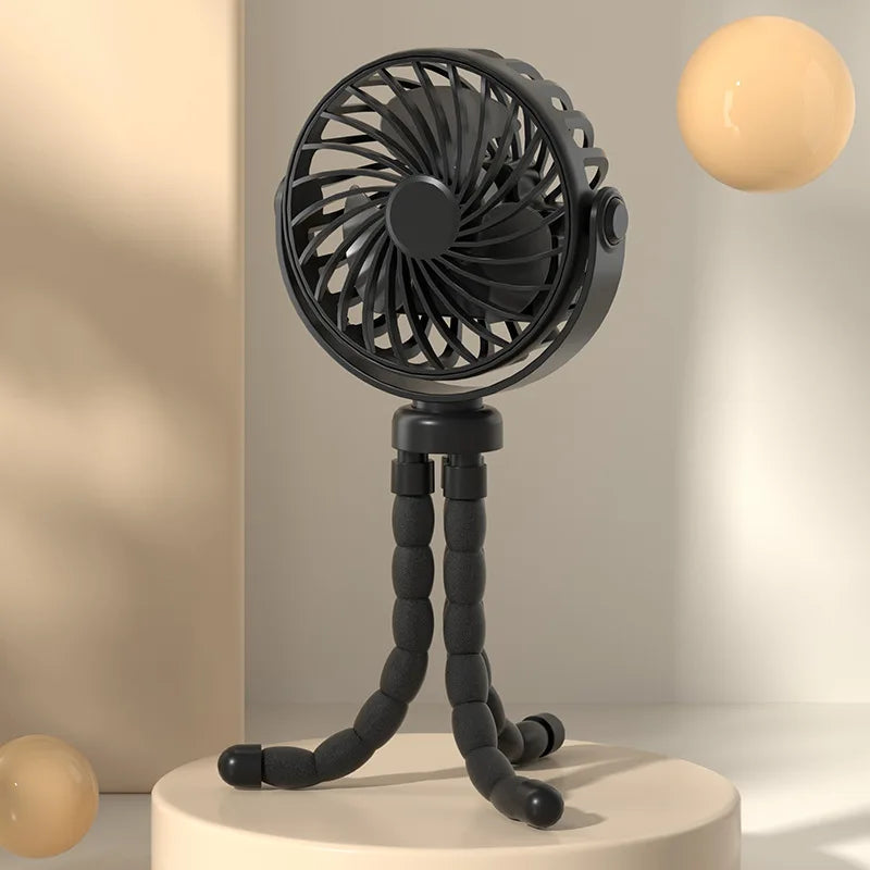 Baby Stroller Fan Rechargeable Battery Operated Portable USB Fan Mini Handheld Clip On Fan for Car Seat Crib Stroller Accessorie