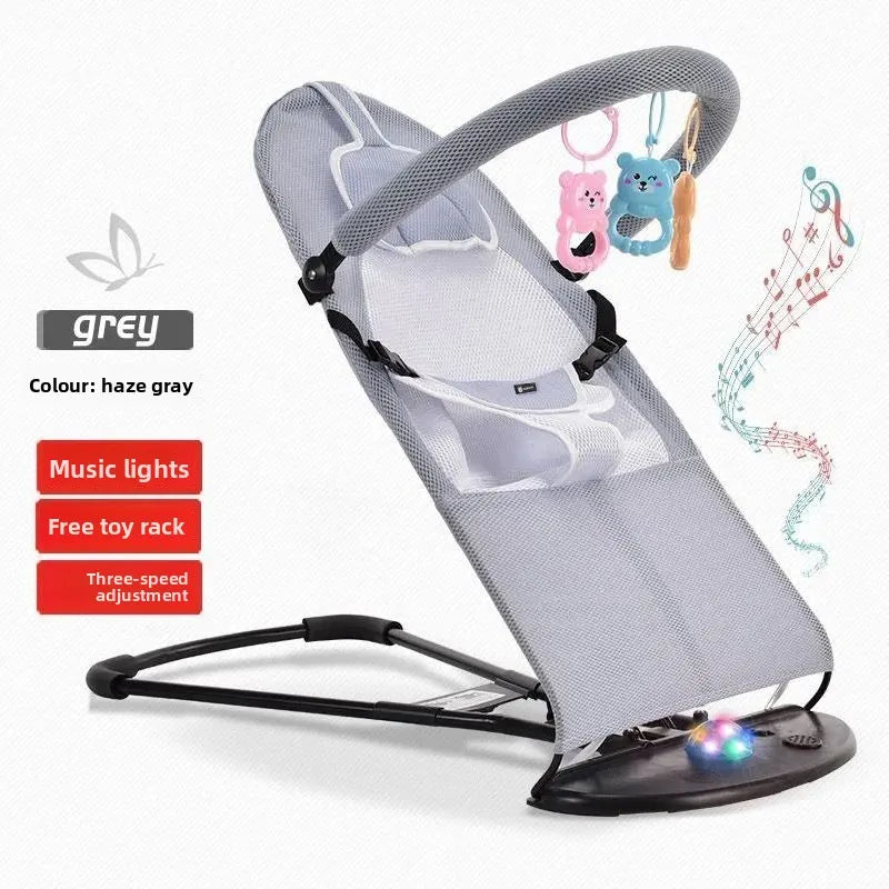 Baby Rocker Swing Chair Soothing Calming Tool Infant Feeding Change Recliner Foldable Adjustable Portable Comfortable Easy Care
