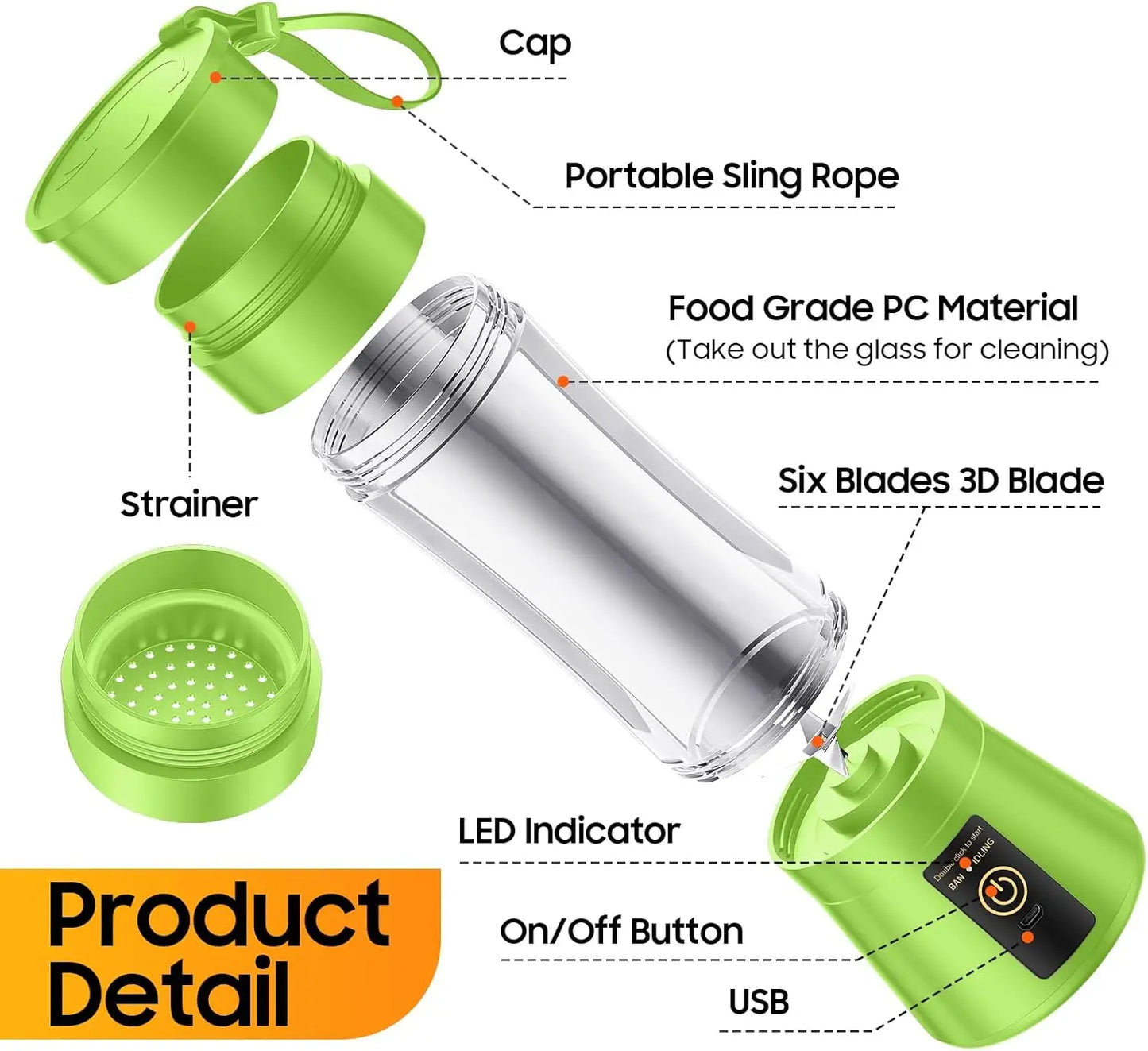 Baby Mini Wireless Electric Food Mixer 380ml Household Juice Mixer Mini Electric Juicer Usb Rechargeable Smoothie Shake Mixer