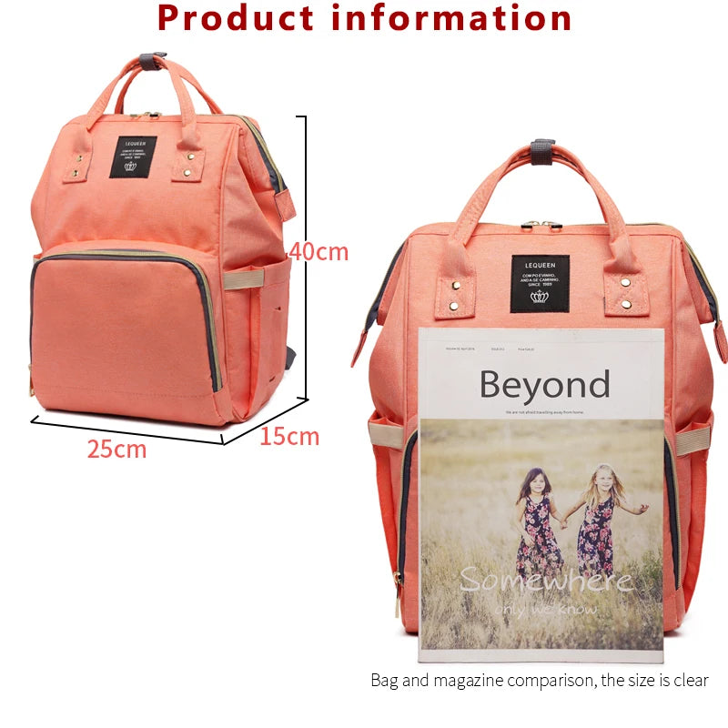 Fashion Oxford Diaper Backpack – Insulated Baby & Mom Bag