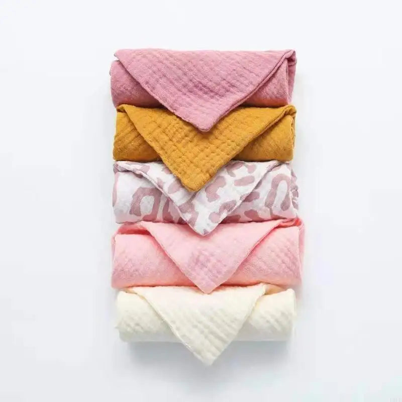 F1CB Muslin Cloth Feeding Bib Burp Cloth Saliva Towel for Newborn Infants Boys Girls