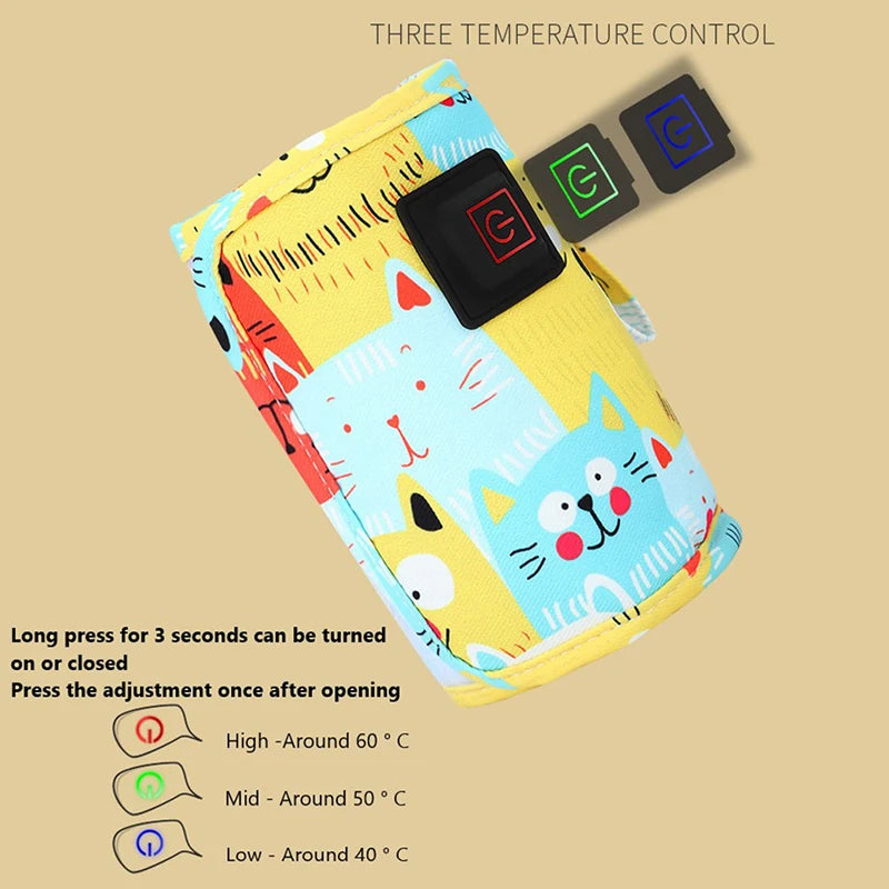 USB Milk Water Warmer Travel Stroller Insulated Bag Baby Nursing Bottle Heater Newborn Infant Portable Bottle Feeding Warmers