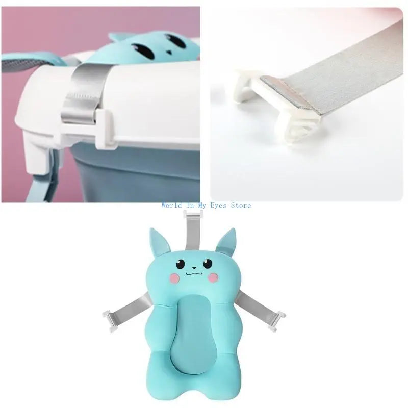 124D Nonslip Baby Bath Cushion Shower Bed Floating Mat with Breathable Mesh Fabric for Secure and Convenient Bath Time