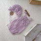 New-born Crochet Hat & Onesie Set – Handmade Photo Shoot Outfit
