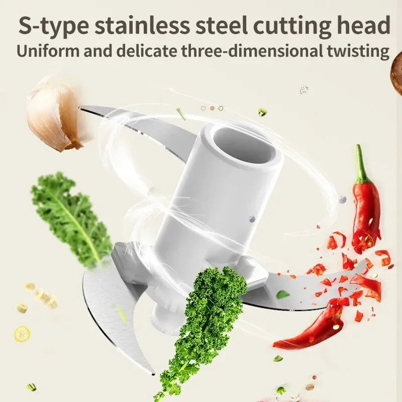 Electric Baby Food Processor 350ml, USB Rechargeable Meat Grinder &Vegetable Shredder for Puree/Garlic, Portable Kitchen Blender
