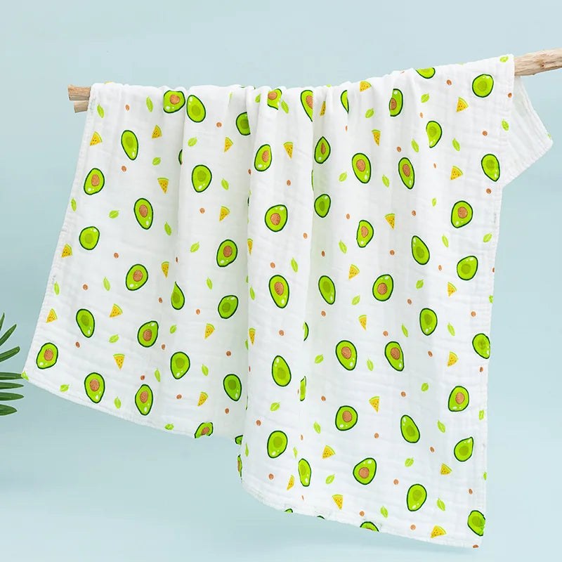Size 110*110CM 1PC 6 Layers Muslin Cotton Fiber Muslin Baby Swaddles Soft Newborn Wrap Multifunction Infant Blankets Bath Towel